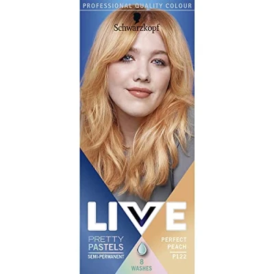 Image of Schwarzkopf LIVE Pretty Pastels Semi permanent Peach Copper Hair Dye, Lasts Up To 8 Washes Perfect P122