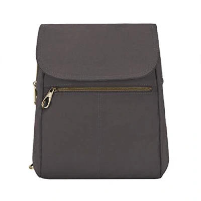 Image of Travelon Luggage Anti theft Signature Slim Backpack, Smoke, One Size, Backpack