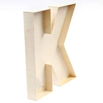Image of Handmade fillable Shaped Letter K Box A Z