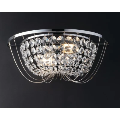 Image of Vienna Crystal K9 Flush Wall Light, Chrome, E14