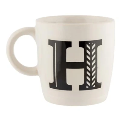 Image of FabFinds Hugga Mug with Initials Classic Ceramic Large Gift Coffee Cups 330ml (H)