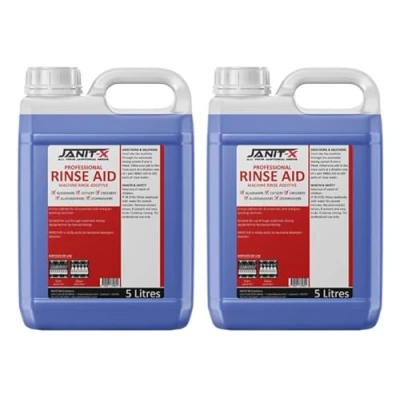 Image of Rinse Aid by janit x 2 5 litre, Concentrated for Business use Canteen, Nursing Homes, Cafe, Restaurant