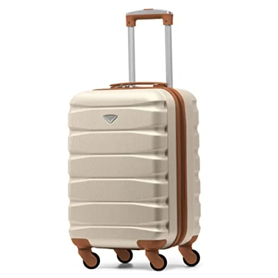 Image of Flight Knight Lightweight 4 Wheel ABS Hard Case Suitcases Cabin Carry On Hand Luggage Approved for Over 35 Airlines Including easyJet, Maximum Size KLM &amp; Air France 55x35x25cm
