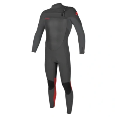 Image of ONeill Youth Kids Junior Epic 5/4mm Chest Zip Wetsuit Graphite Smoke Red Unisex