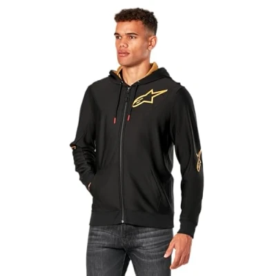 Image of Alpinestars Men&#039;s Sessions V3 Hoodie Sweatshirt, Black/Gold, M
