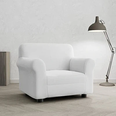 Image of Italian Bed Linen Elastic Sofa Cover “Piu Bello, 97% Polyester + 3% Elastometer, White, 1 Place