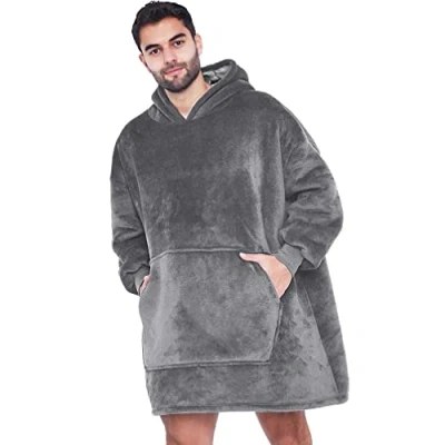Image of CASKIE Oversized Hoodie Sweatshirt Blanket, TV Super Soft Warm Comfortable Blanket Hoodie, Cozy Novelty Hoodies, One Size Fits All, for Men Women Teenagers Kids