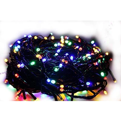 Image of Best Artificial 300 Multi Colour LED&#039;s Black Cable Connectable Outdoor Christmas Waterproof String Lights (30m) with Low Voltage Plug