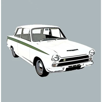 Image of Ford MK1 Lotus Cortina Greeting Card Retro Motor Company