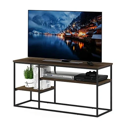 Image of Furinno Moretti Modern Lifestyle TV Stand, Unit for up to 50 Inch, Columbia Walnut