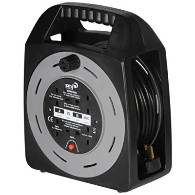 Image of SMJ Electrical CT2513 Easy Wind cable reel, 3120 W, Black/Grey, 25 metre