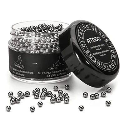 Image of ATDDO 1000 Pieces Decanters Cleaning Balls Stainless Steel Beads for Decanter, Bottles, Vases, Carafe and Other Glassware Reusable Metal