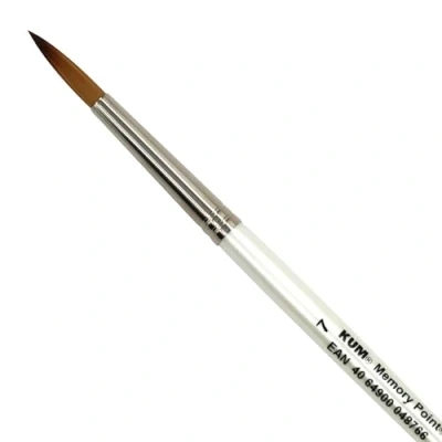 Image of Kum 511.41.11 Memory Point Brushes, MemTip Pin RS #7, Round Tip, Pack of 1, Synthetic, White