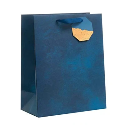Image of UK Greetings Large Gift Bag For Him/Her/Friend Birthdays, Christmas, New Year &amp; Other Events Blue Design