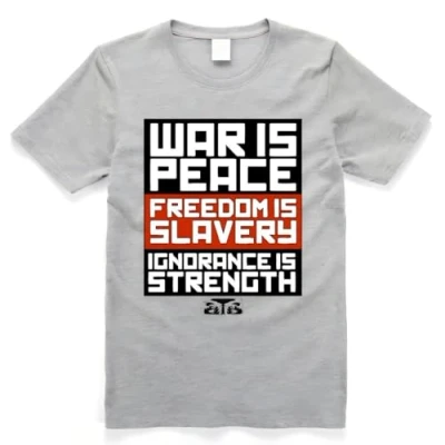 Image of UEUEKKEDHTW George Orwell 1984 INGSOC T Shirt Grey
