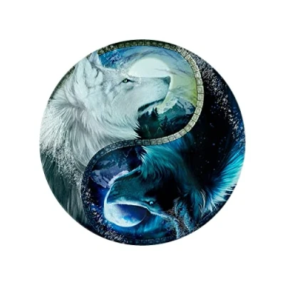 Image of Grindstore Wolf Yin Yang Circular Chopping Board 31x31cm