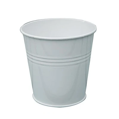 Image of spring life 10.5CM METAL TIN FLOWER POT PLANTER PEN HOLDER CONTAINER (white)