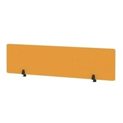 Image of Air Desktop Screen 1800x400mm Bespoke Senna Yellow Fabric