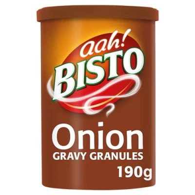 Image of Bisto Flavoursome &amp; Delicious Onion Gravy Granules, 190 g Drum (Pack of 1)