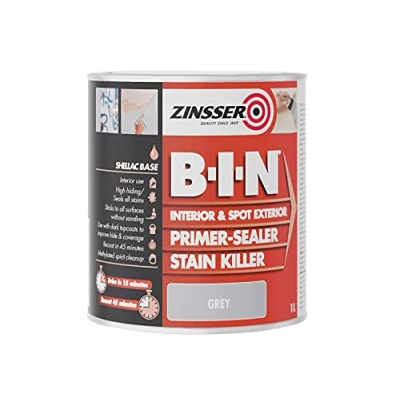 Image of Zinsser BIN Primer Sealer &amp; Stain Killer 2.5 Litre Grey