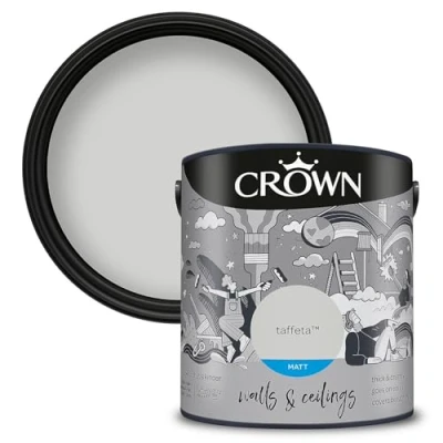 Image of CROWN 2.5L Breatheasy MATT Emulsion Paint for Walls &amp; Ceilings TAFFETA