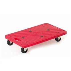 Image of Mini Platform Dolly; 600x400x110; Swivel Castors; Moulded Plastic Red