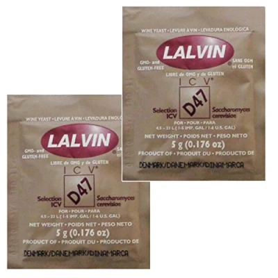 Image of 2X Lalvin D47 Yeast White and Blush Wines 5g Homebrew Wine Making 4.5L 23L
