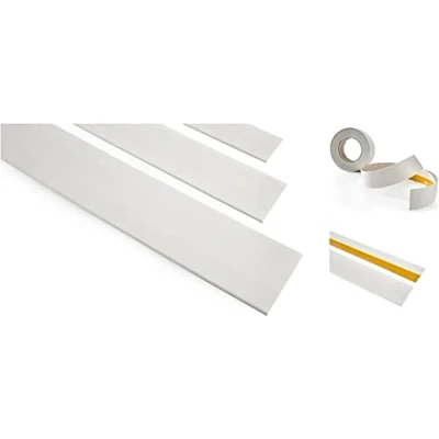 Image of TMW PROFIELS 5 M Flat Self Adhesive Door Window Architrave PVC Cover Strip Masking Trim Profiles (30 mm (1.18 in), White)