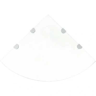 Image of vidaXL Corner Shelf with Chrome Supports Glass Clear 45x45 cm
