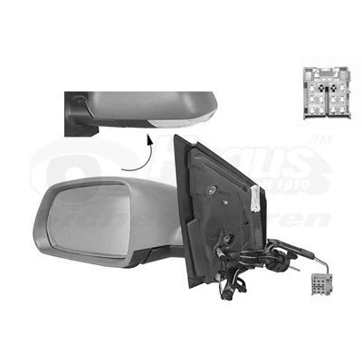 Image of 1Z0857537A, 1Z0857537AGRU, 1Z0949101C, 6Q0857521E, 6Q1857507AC9B9 Wing mirror VAN WEZEL 5828813 VOLKSWAGEN: Polo IV Hatchback