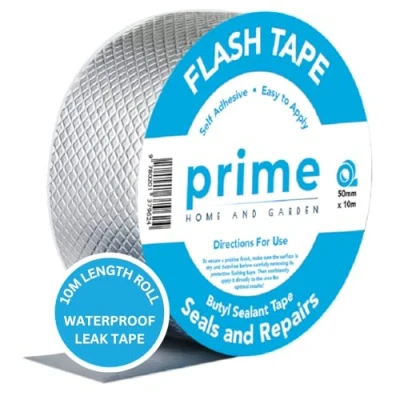 Image of Butyl Flash Tape 50mmx10m for Roof and Waterproof Leaks Repair Aluminum Coating Flashing Sealant Seal Strip Repairing Crack, Gutter Holes (50mmx10m)