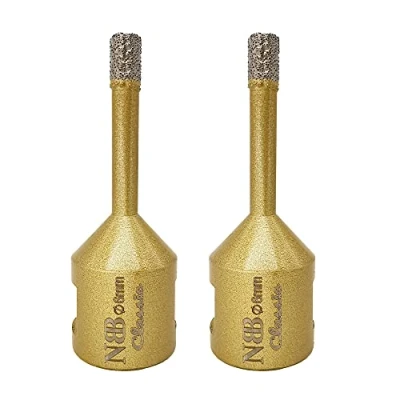 Image of NBB vacuum brazed diamond hole saw with M14, Classic Golden type, drill bit for dry or wet drilling professionally on hard porcelain, ceramic, tile, granite, marble, angle grinder (2, 6mm)