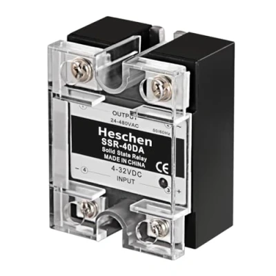 Image of Heschen Single Phase DC/AC Solid State Relay, SSR 40DA, Input 4 32VDC, Output 24 480VAC, 40A 50 60Hz (1)