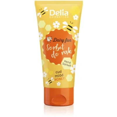 Image of Delia Cosmetics Dairy Fun Sorbet for Hands Honey Moisturizes, Nourishes, Firms, Regenerates Intense Fragrance Smooth Skin Natural Extracts Hand Cream 50g