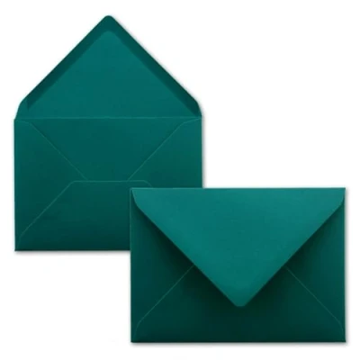 Image of 50 envelopes petrol DIN C6 114 x 162 mm with wet glue without window for greeting cards &amp; invitations FarbenFroh series