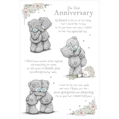 Image of ON Our Anniversary Me to You Bear Card