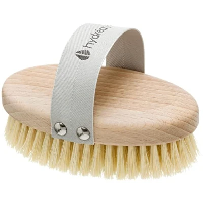 Image of Hydrea London Body Brush Exfoliating Dry Scrubber, Cellulite Remover, &amp; Skin Exfoliator, Helps Improve Lymphatic Flow 100% Vegan, FSC® Certified Beechwood, Natural Cactus Bristle