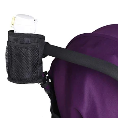 Image of Stroller Cup Holder, Waterproof Baby Bottle Holder Drink Pocket Bag for Pushchair Pram Wheelchairs Accessories