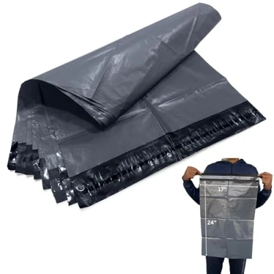 Image of JeeJaan® 500 Pcs Grey Mailing Bags 17 x 24 in (432 610mm) Large Poly Mailers Postage Bag Envelope Courier Shipping