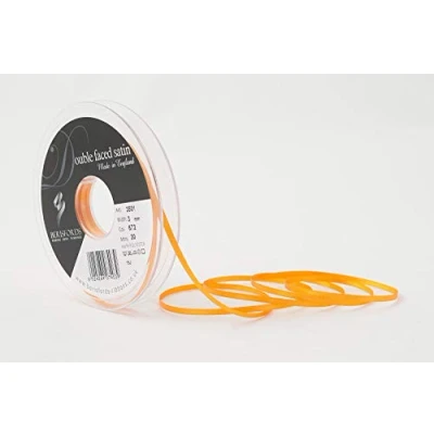 Image of Berisfords Double FACE Poly Satin Ribbon, Marigold, 3 mm
