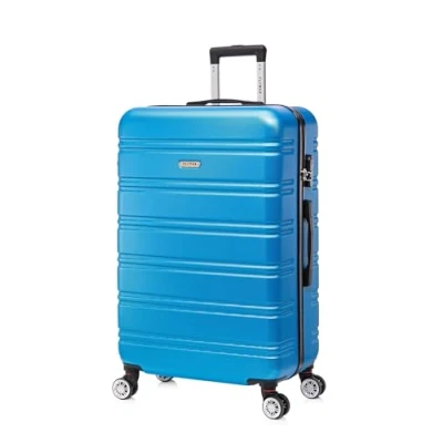 Image of Flymax 29&quot; Large Suitcases on 4 Wheels Lightweight Hard Shell Luggage Durable Check in Hold Built 3 Digit Combination Royal Blue 100L