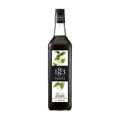 Image of 1883 Maison Routin Premium Elderflower Iced Tea Syrup for Tea, Cocktails, Mocktails, Desserts Glass 1L