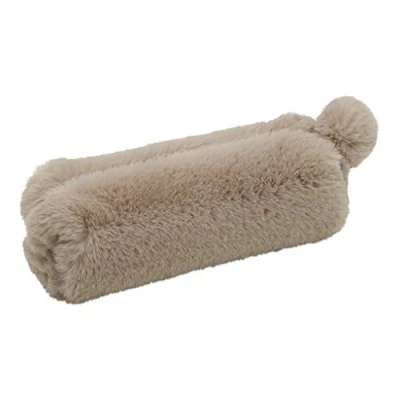 Image of WEDO Fluffy 24274007 Pencil Case with Fur Ball Pendant Polyester Plush Inner Lining Light Brown