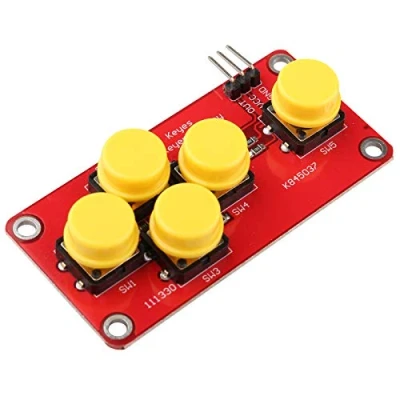 Image of HALJIA AD Keyboard Simulate Electronic Building Blocks 5 Key Module Analog Button Compatible with Arduino Sensor Expansion Board