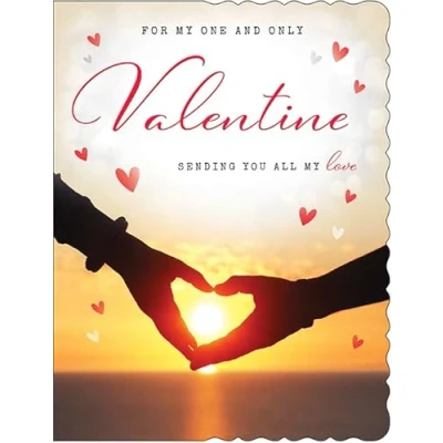 Image of Avant Garde Studios Valentines Day Card, Open, Hands heart 8 X 6 inches