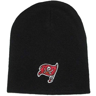Image of 47 Tampa Bay Buccaneers Black Skull Cap NFL Cuffless Beanie Knit Hat