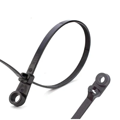Image of 100 x Black Screw Mount Cable Ties 300mm 4.8mm Car Chassis Body Zip Tie Fixing