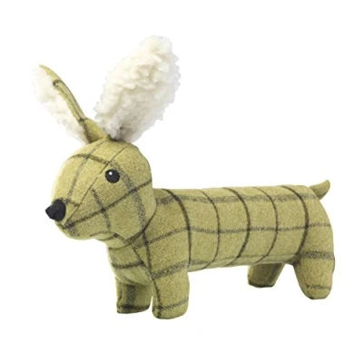 Image of House of Paws Tweed Plush Long Hare Dog Toy, Green