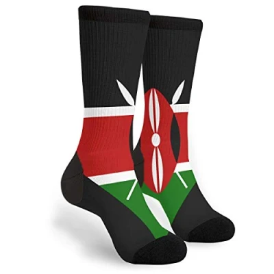 Image of 934 Novelty Running Socks Heart Love Flag Kenya Sports Soft Men’S Unisex For Climbing Runing Gifts 40Cm