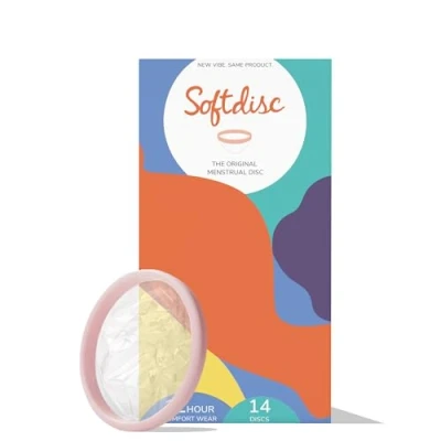 Image of Softdisc Menstrual Discs Disposable Period Tampon, Pad, and Cup Alternative Capacity of 5 Super Tampons 14 Count